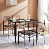 Kitchen Dining Room Table and Chairs [4 Placemats Included] 5-Piece Dinette Sets