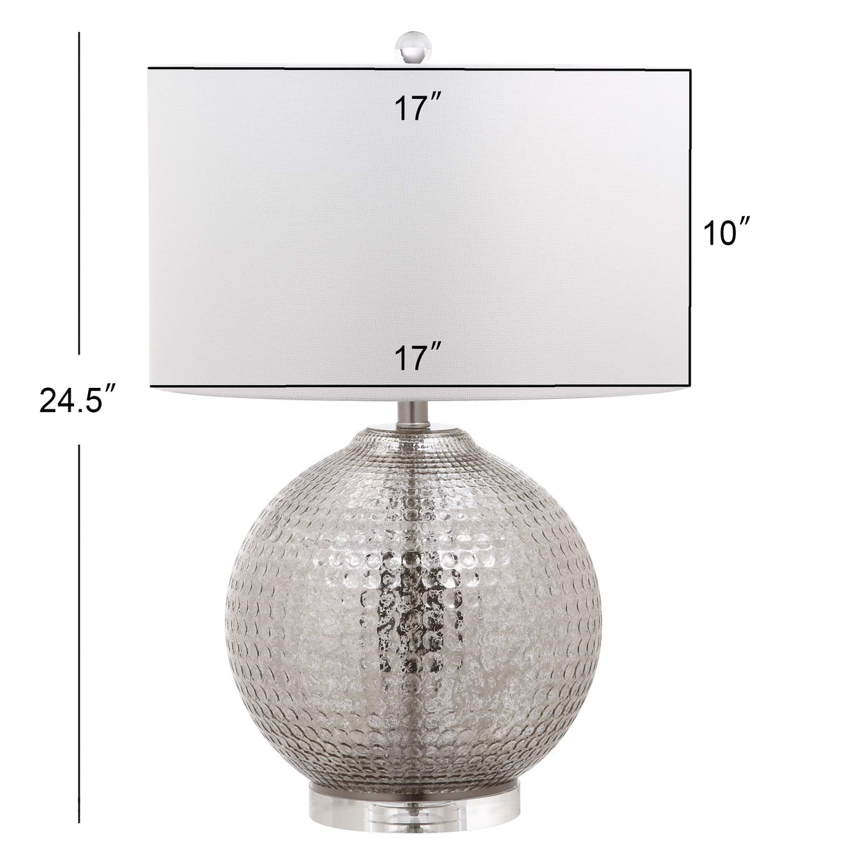 Lighting Collection Adalius Mercury Glass Round 25-inch Bedroom Living Room Home