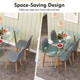 5-Piece Dining Table Set, Modern Dinette Set of 5, 51" L X 27.5" W Table & Chair Set for 5