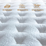 Queen Mattress, 10 Inch Innerspring Hybrid Mattress in a Box with Gel Memory Foam,