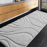 DEXDE Bathroom Rugs Runner 24 x 60 Inch, Extra Long Non-Slip, Machine Washable Bath Mats, Light Gray Soft Carpets for Bathroom Shower