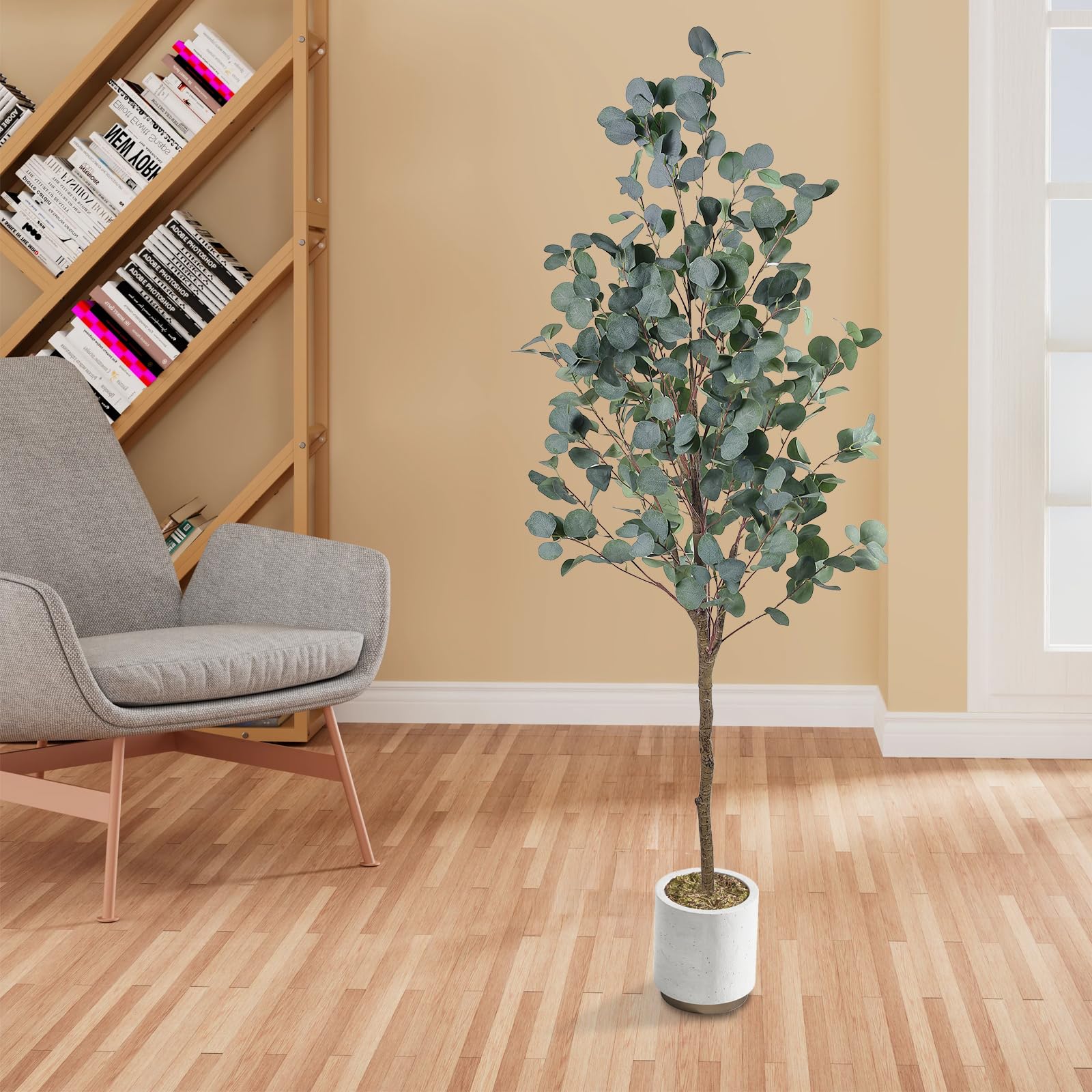 Artificial Eucalyptus Tree, 6FT Tall Faux Eucalyptus Tree