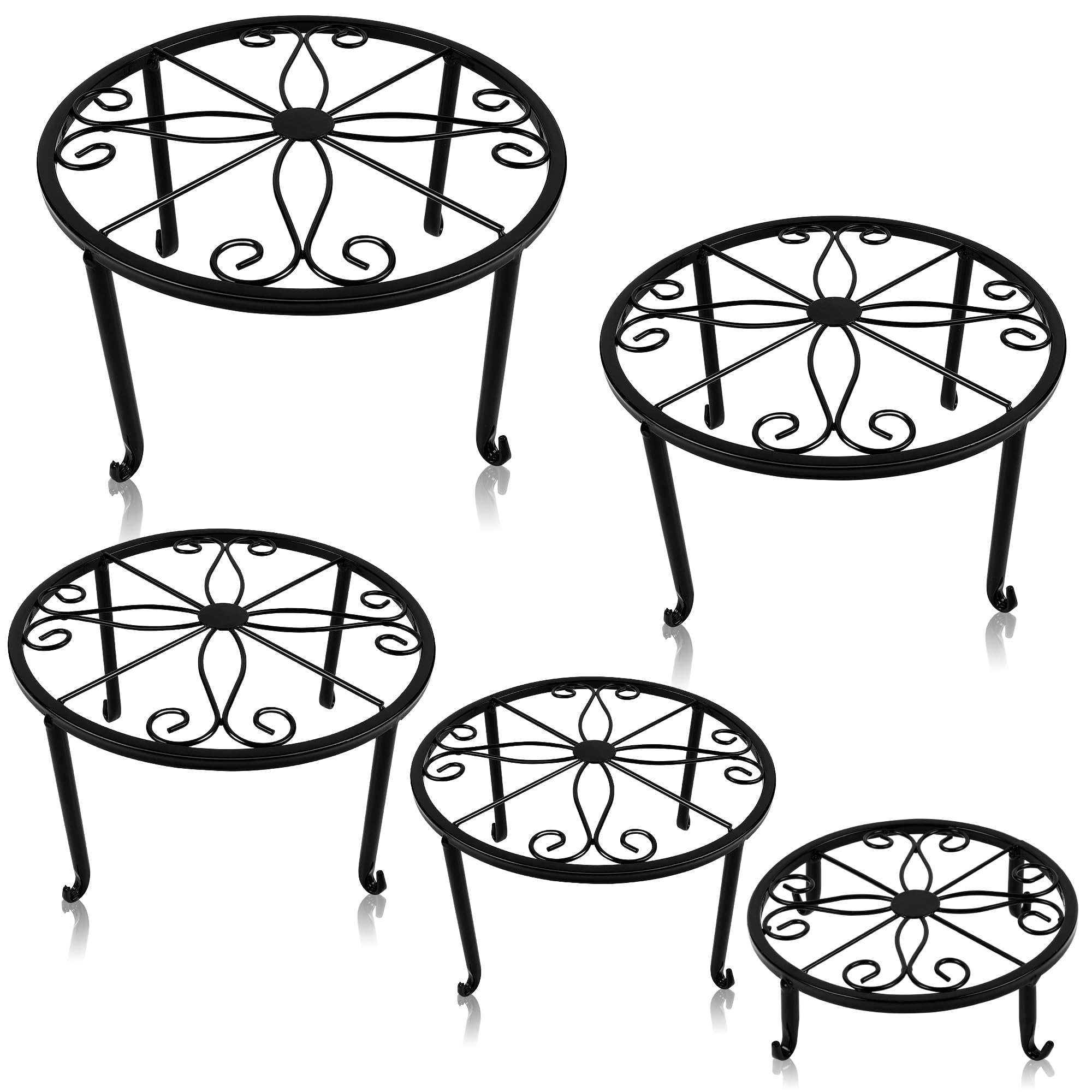 yosager Metal Plant Stands for Flower Pot, Heavy Duty Potted Holder, Indoor Outdoor Metal Rustproof Iron Garden Container Round Supports Rack for Planter