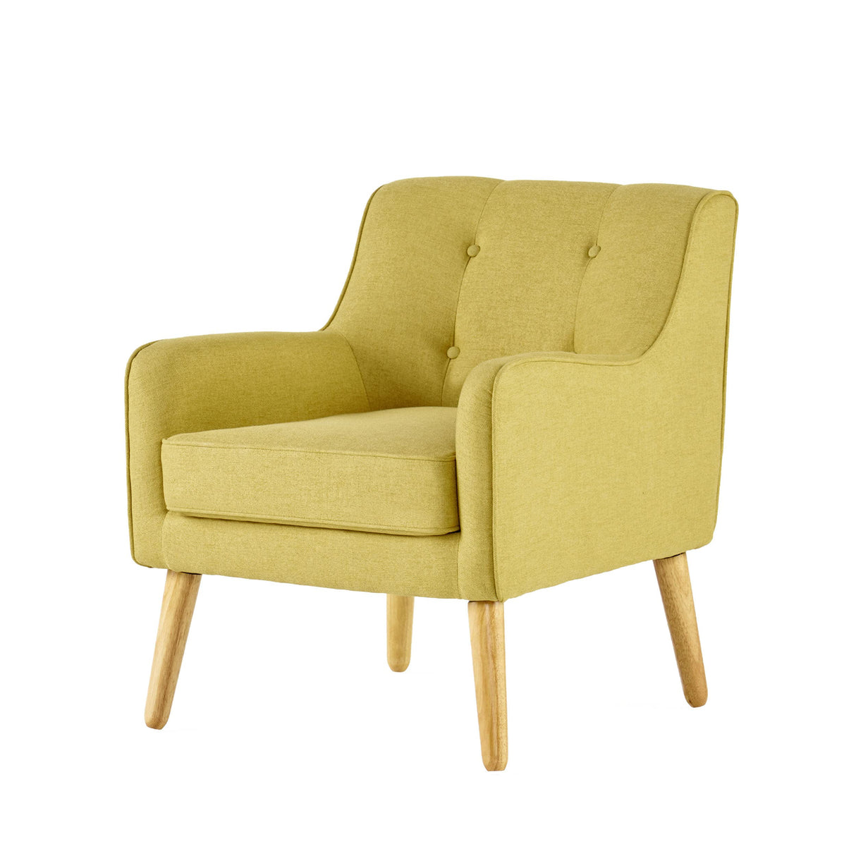 Knight Home Felicity Mid-Century Fabric Arm Chair, Wasabi