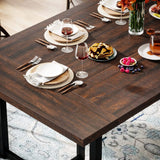 70.86" Dining Table for 6, Wood Kitchen Table for Dining Room, Industrial Rectangular