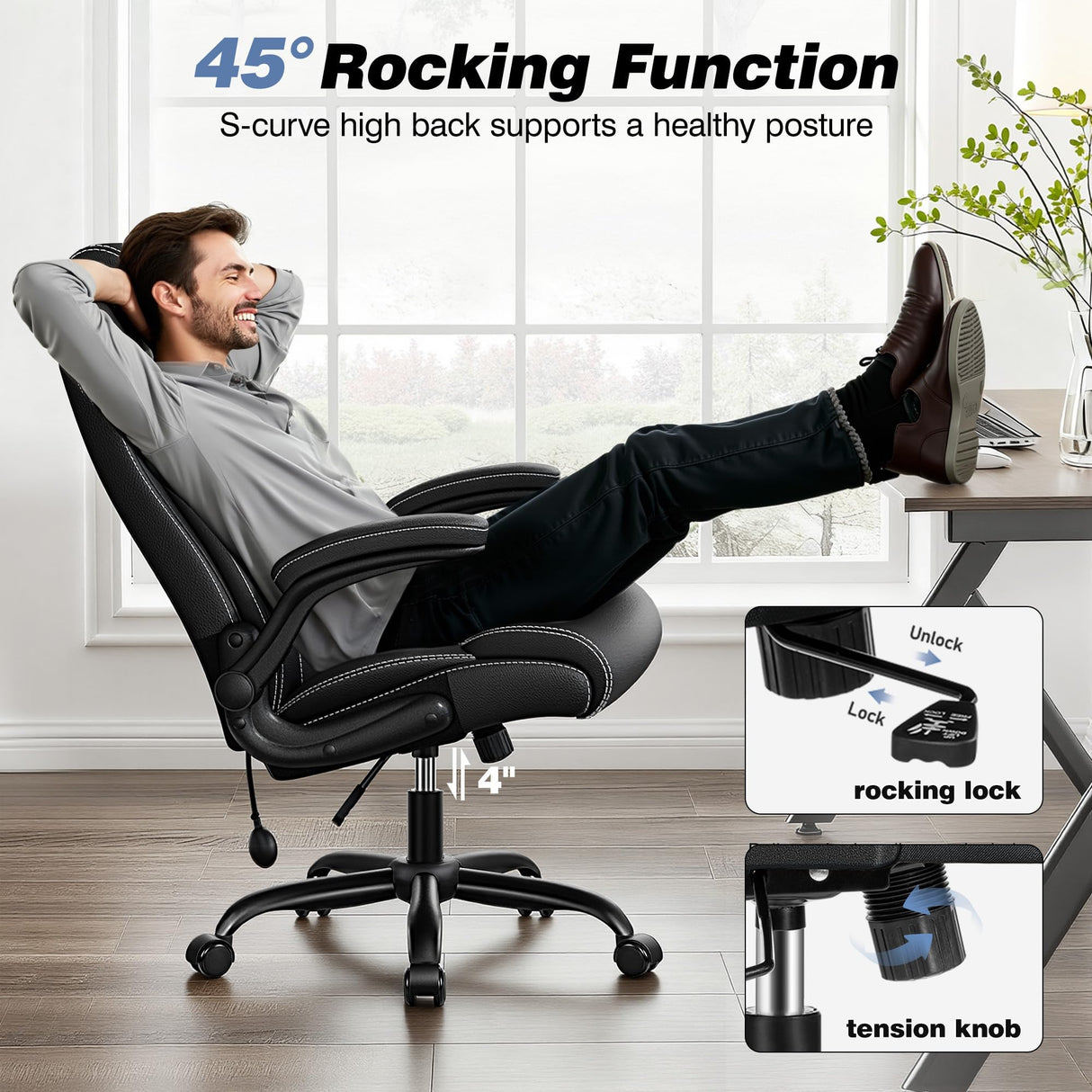 Ergonomic Office Chair with Adjustable Lumbar Support
