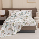 Floral Bedding Sheets King Size 100% Egyptian Cotton Sheet Graceful Green