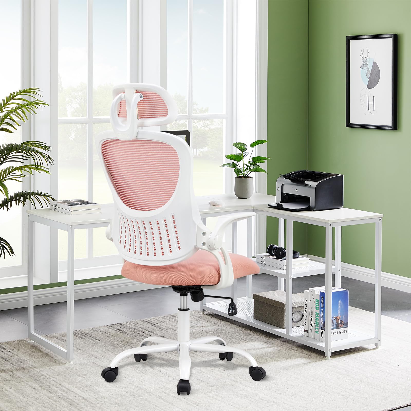 Home Office Desk Chair, Ergonomic Mesh High Back Computer Chair Height Adjustable