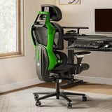EUREKA ERGONOMIC Typhon Gaming Chair, Home Office Desk Chair with Lumbar Support, Breathable Ergonomic Mesh Chair with 4D Armrests, High Back Comfortable Computer Chair, Seat Depth Adjust, Black Green