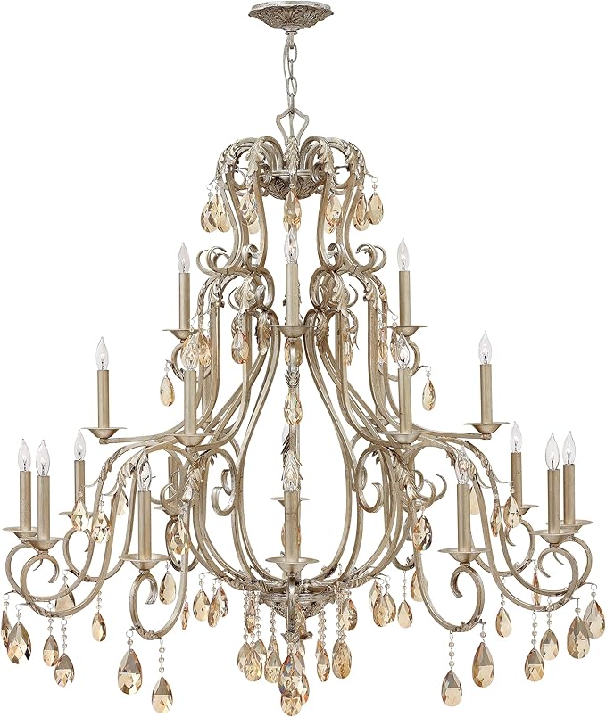 4775SL Crystal Accents Five Light Foyer from Carlton collection in Pwt, Nckl