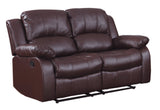 Resonance 60" Bonded Leather Double Reclining Loveseat, Brown