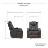 Nantes Wall-Hugger Power Reclining Chair, Brownish Gray