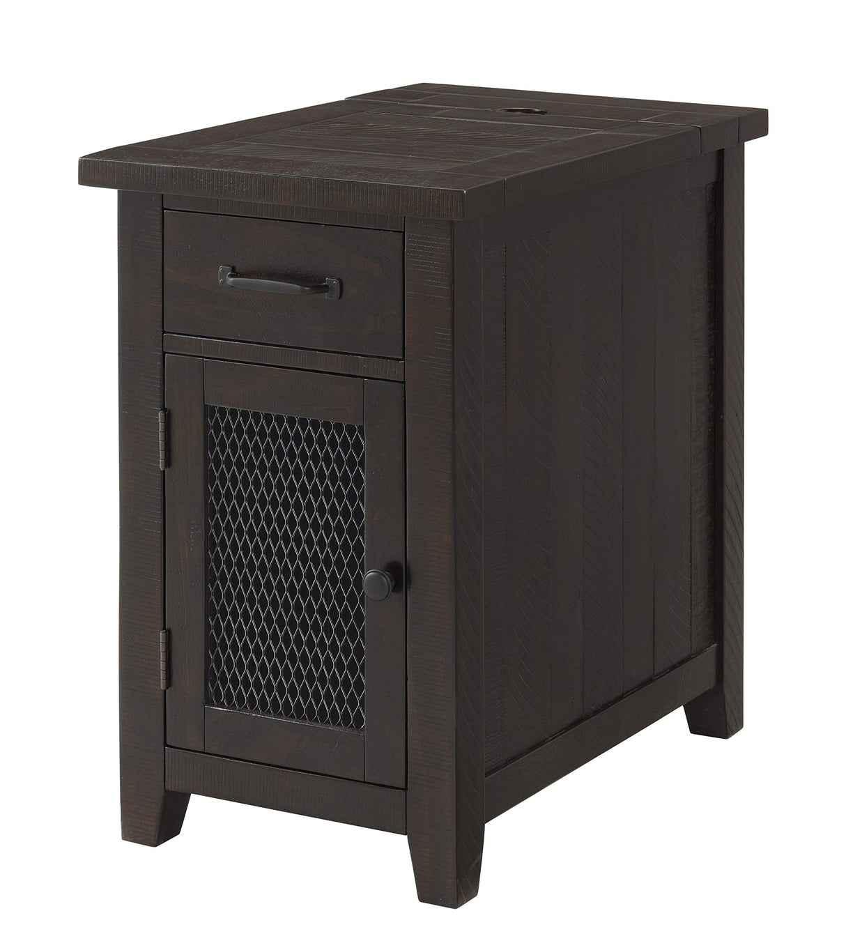 Rustic Chairside Table, Espresso