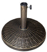 Cast Stone Patio Umbrella Base, 22lb Wicker Pattern - Durable, Weather-Resistant Patio