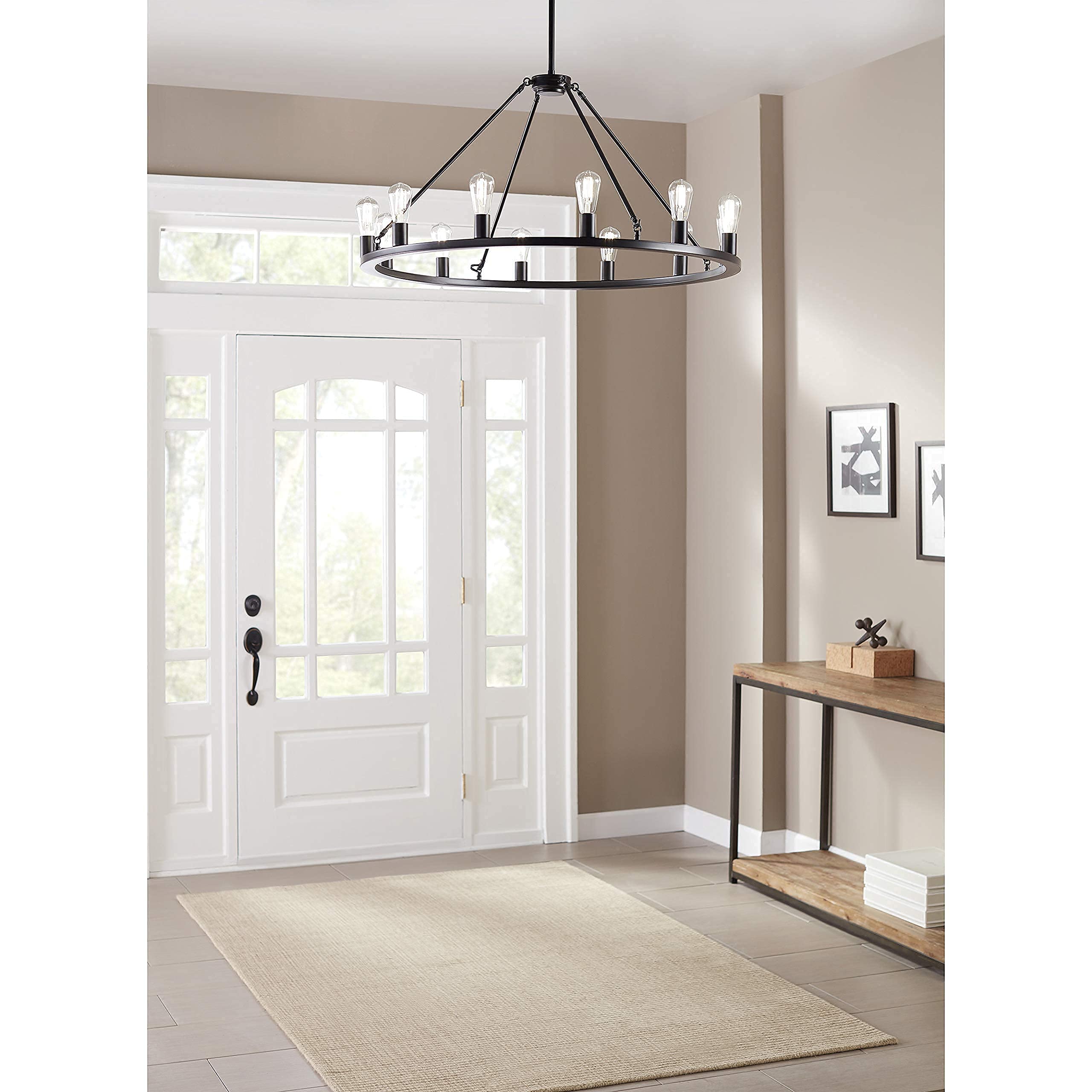 Sonoro Black Chandelier Dining Room Light Fixture Large Wagon Wheel Chandelier Rustic