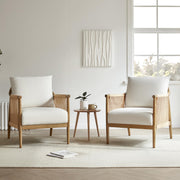 Braid Armchair, Modern Accent Chair for Living Room, Cream