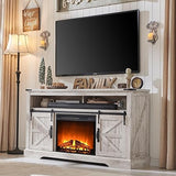 Fireplace TV Stand for 65+ Inch TV, 33" Tall Highboy Farmhouse Entertainment Center