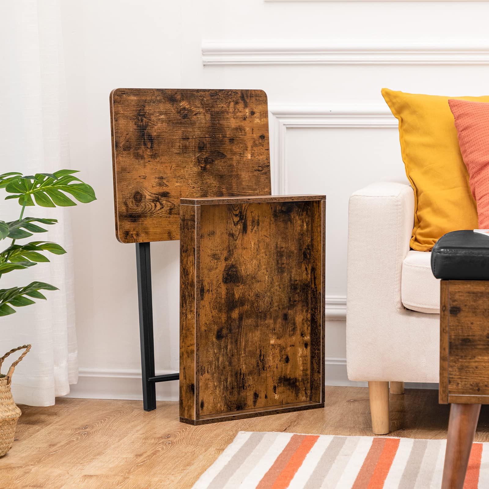 TV Tray Table, Folding Table with Removable Serving Tray