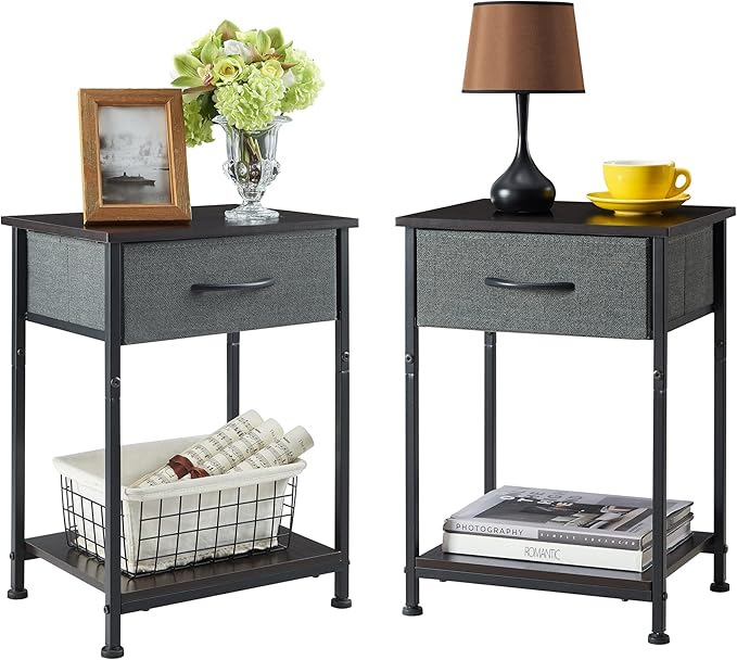Nightstand Set of 2, Bedside Table End Table