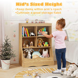 Toy Storage Organizer, 5-Cubby Kids Bookshelf with Footboard and Anti-Tipping