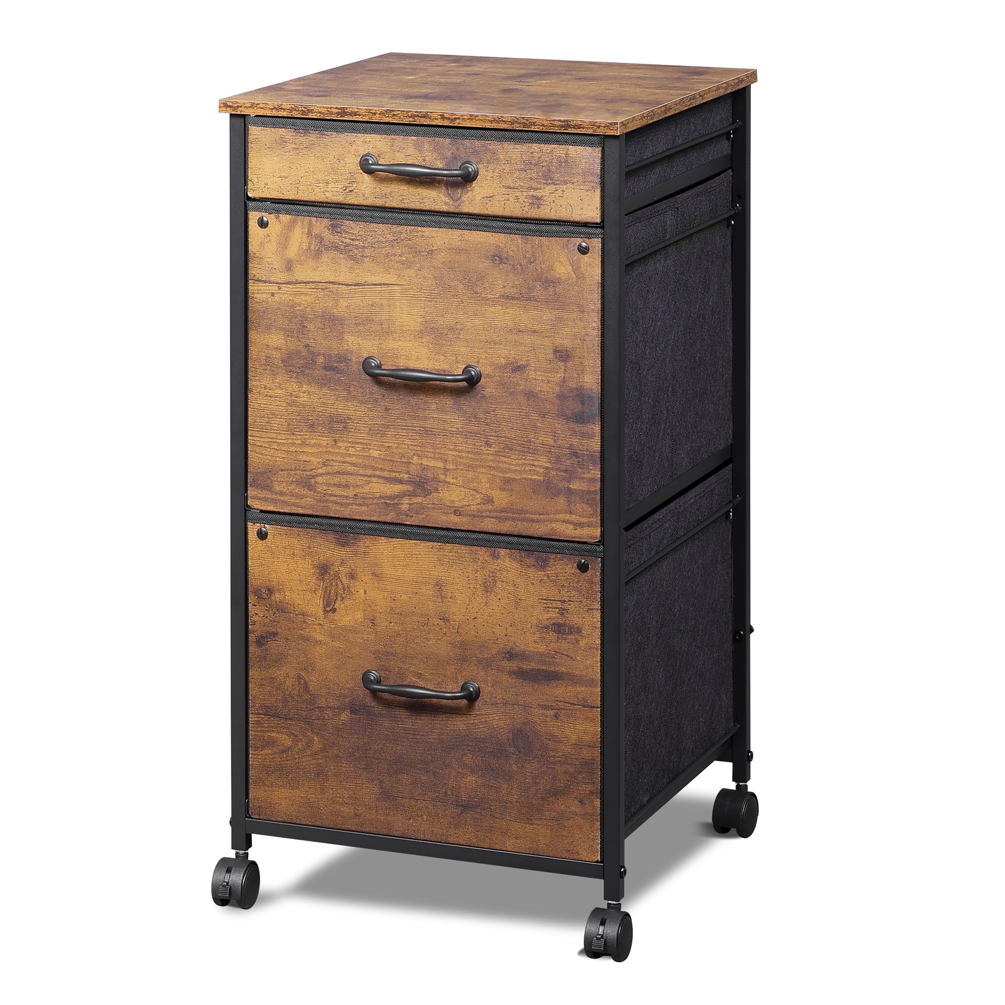 Mobile File Cabinet with 3 Drawers, Printer Stand with Fabric Drawers