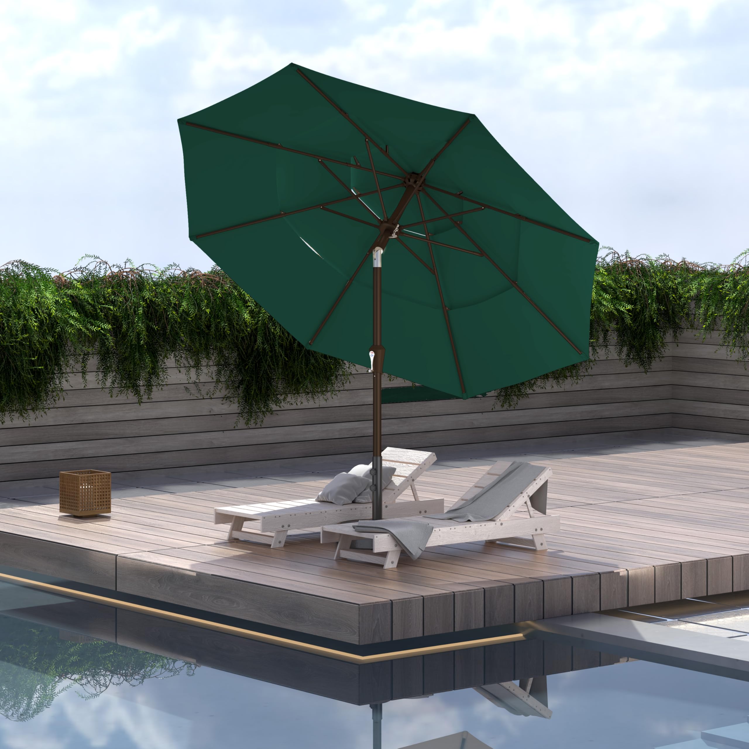 9ft 3-Tier Large Outdoor Patio Umbrella Market Table Umbrella-UV Resistant