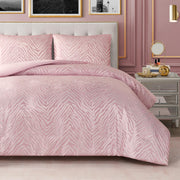 Pink Marshmallow Sparkle Zebra Jacquard Full/Queen Comforter Set - 3 Piece