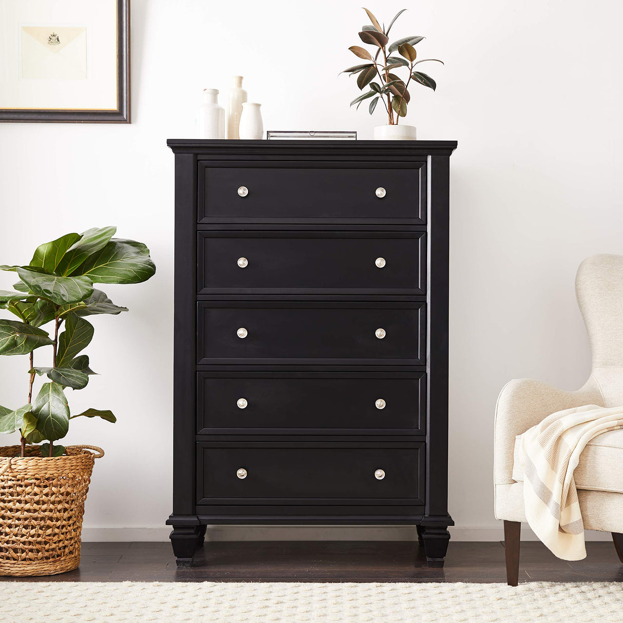 5 Drawer Chest Black 201325