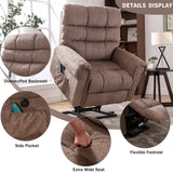 Power Lift Chair for Elderly, Leather Electric Living Room recliner, Light Brown