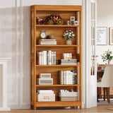 5-Tier Wood Farmhouse Bookshelf, 70.9" Tall Freestanding Library Book Case with Open