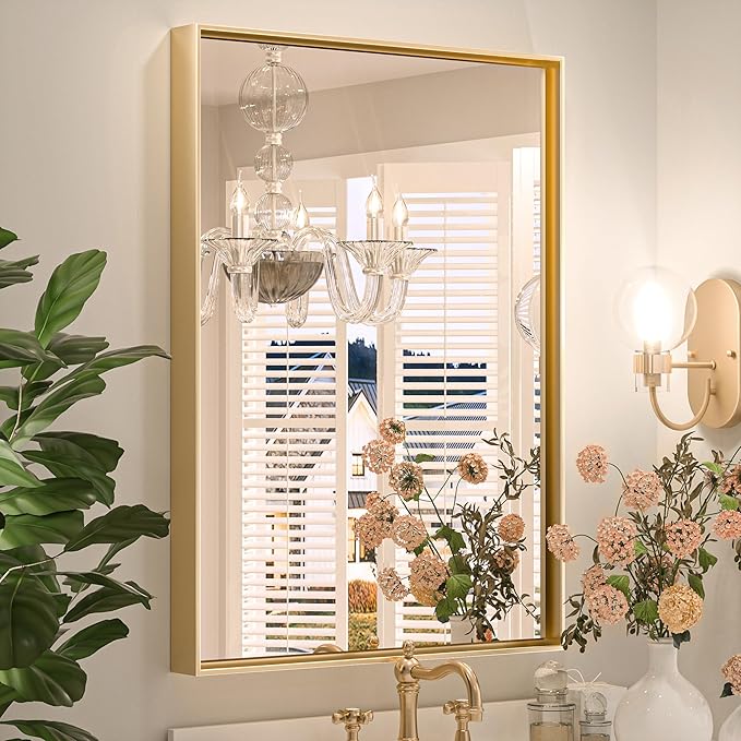 Oil Rubbed Bronze Rounded Rectangle Bathroom Mirror