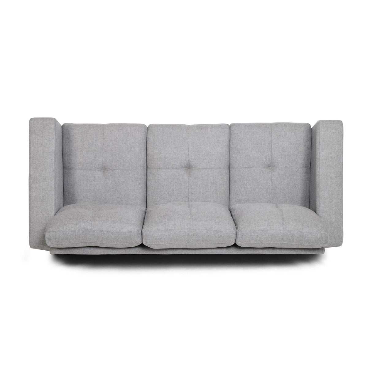 Viviana Three Seater Sofa with Wood Legs, Gray and Natural Finish