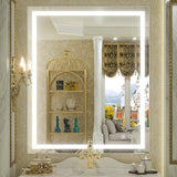 55 x 36 Inch LED Bathroom Mirror with Lights,White/Warm/Natural Lights,Dimmable,