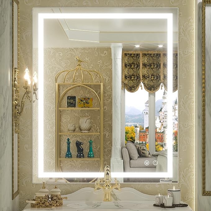 Bathroom Mirror with Lights,White/Warm/Natural