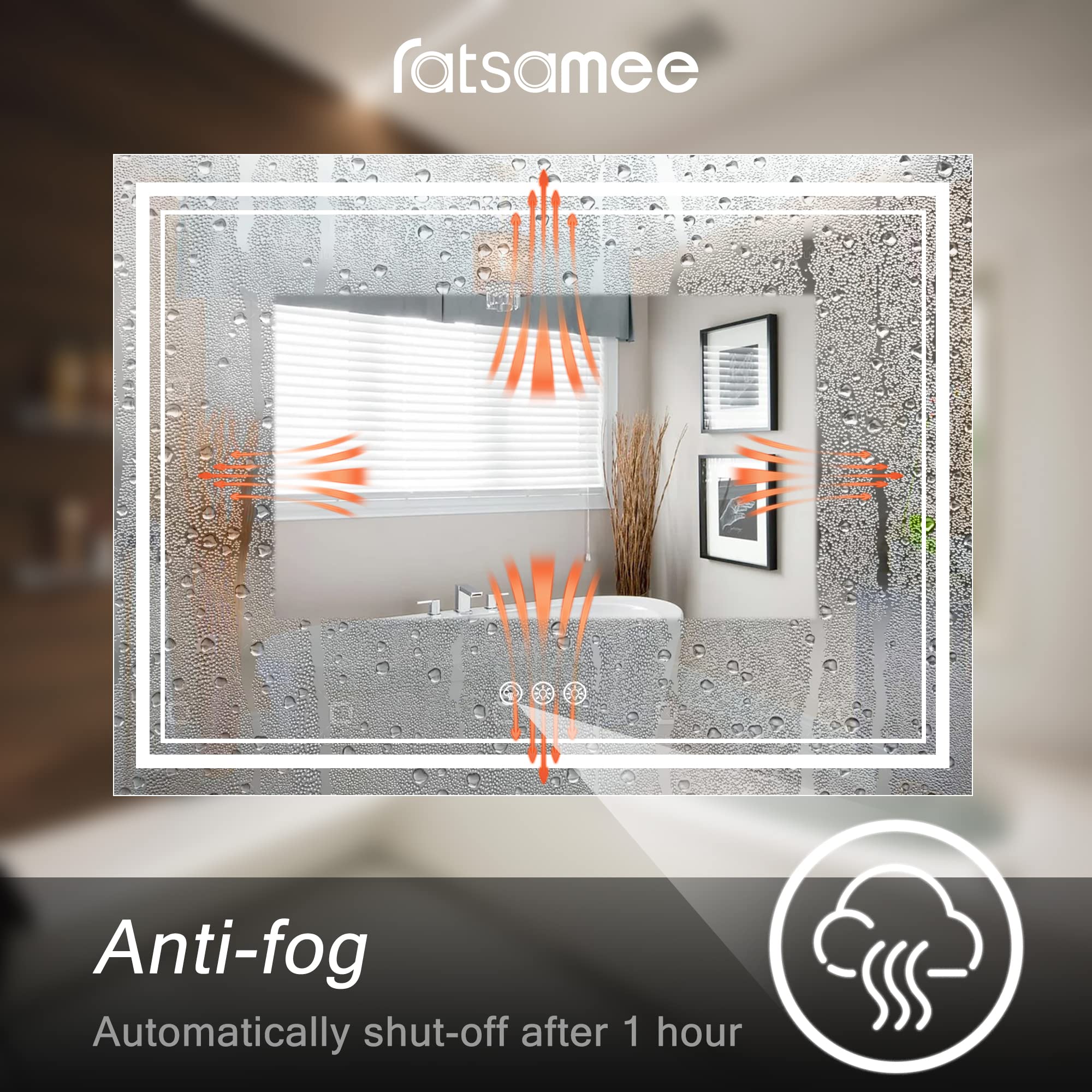 Led Mirror for Bathroom with Front Light and Backlit