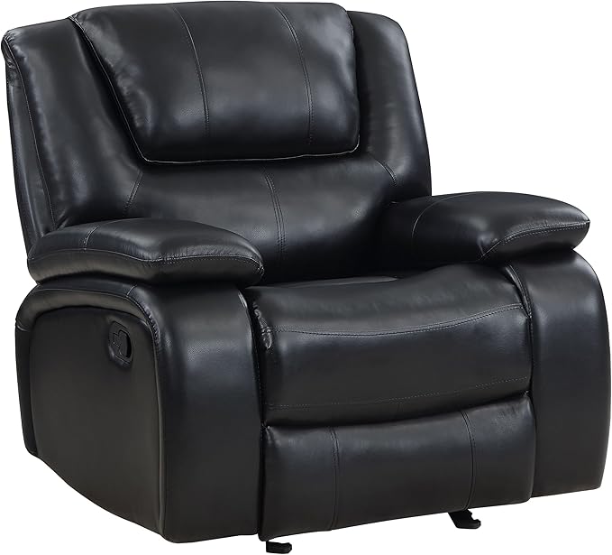 Camila Upholstered Glider Recliner Chair Black