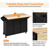 Kitchen Island Cart with Drop-Leaf Countertop