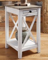 Adalane Modern Farmhouse Accent End Table, Whitewash