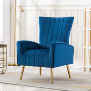 Velvet Accent Chairs Set of 2, Fabric Upholstered Accent Chair for Living Room, Wing