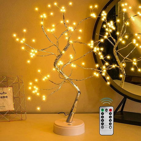 20” 108 LED Sparkly Fairy Spirit Tree Lamp with Remote Control, Bonsai Tree Lights