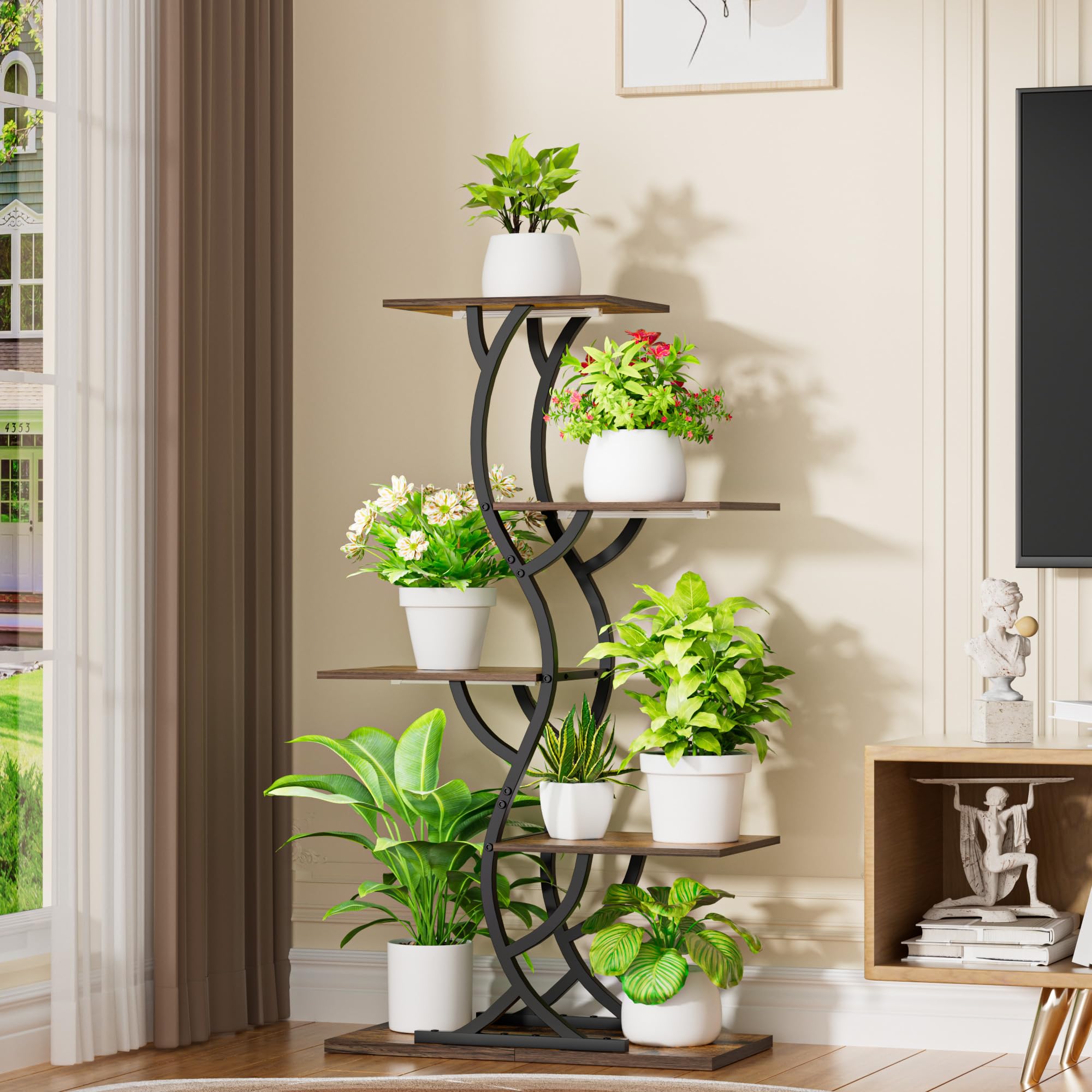 GlowCurve 43 – 5 Tier Corner Plant Stand with Grow Lights