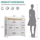Dresser with 7 Drawers - Fabric Storage Tower, Organizer Unit for Bedroom