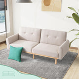 79.3" Futon Sofa Bed, Memory Foam Couches, Futon Couch with Adjustable Backrest