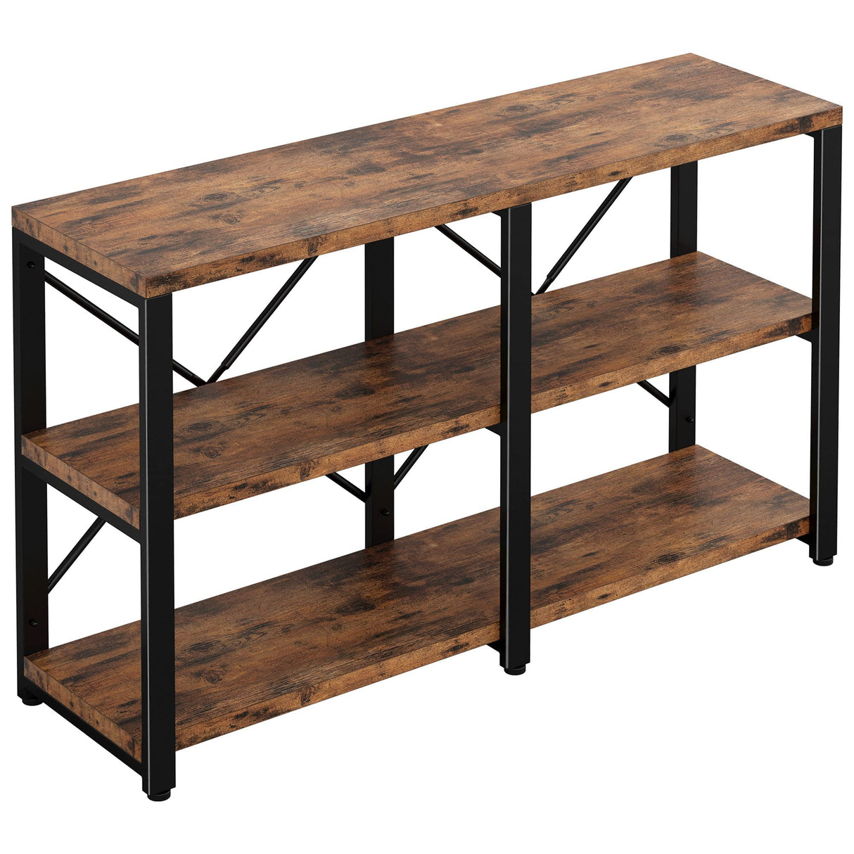 Rustic Entryway Console Table, Long Hallway Table 47in 3-Tier, TV Stand Entertainment