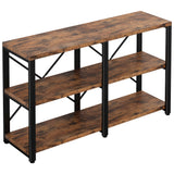 Rustic Entryway Console Table, Long Hallway Table 47in 3-Tier, TV Stand Entertainment