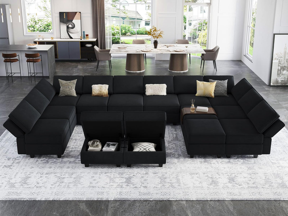 Oversized Modular sectional Sofa with Double Chaises U Shaped Sectional