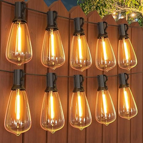 120FT Outdoor String Lights, Waterproof Patio Lights with 64 Hanging