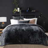 Luxury Velvet Quilt King Size, Ultra Soft Velvet Bedding Sets, Lightweight Quilted Velvet