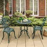 3-Piece Outdoor Bistro Set Rust-Resistant Cast Aluminum Table and Chairs