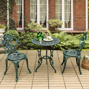 3-Piece Outdoor Bistro Set Rust-Resistant Cast Aluminum Table and Chairs